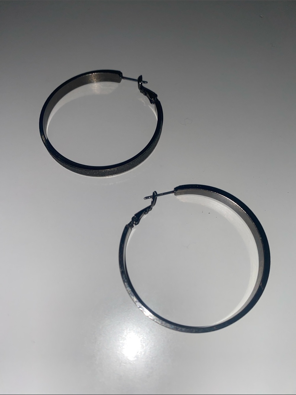 Gunmetal Hoop Earrings - Goth Boho Dark Academia